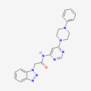 molecular formula C22H22N8O B2964012 2-(1H-1,2,3-benzotriazol-1-yl)-N-[6-(4-phenylpiperazin-1-yl)pyrimidin-4-yl]acetamide CAS No. 1396557-72-4
