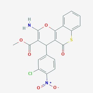molecular formula C20H13ClN2O6S B2964086 methyl 2-amino-4-(3-chloro-4-nitrophenyl)-5-oxo-4H,5H-thiochromeno[4,3-b]pyran-3-carboxylate CAS No. 939889-13-1