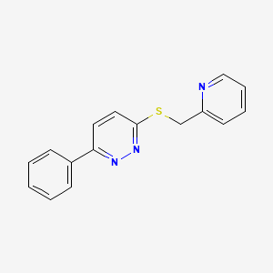 molecular formula C16H13N3S B2964087 3-Phenyl-6-((pyridin-2-ylmethyl)thio)pyridazine CAS No. 626222-28-4