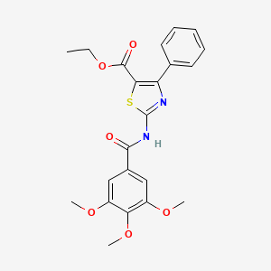 molecular formula C22H22N2O6S B2964197 Ethyl 4-phenyl-2-(3,4,5-trimethoxybenzamido)thiazole-5-carboxylate CAS No. 326017-63-4