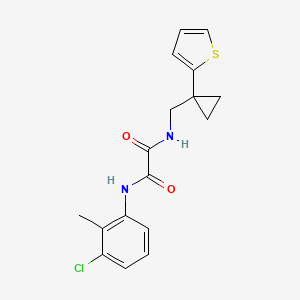 molecular formula C17H17ClN2O2S B2964224 N'-(3-chloro-2-methylphenyl)-N-{[1-(thiophen-2-yl)cyclopropyl]methyl}ethanediamide CAS No. 1202981-98-3