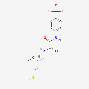 molecular formula C15H19F3N2O3S B2964256 N-[2-methoxy-4-(methylsulfanyl)butyl]-N'-[4-(trifluoromethyl)phenyl]ethanediamide CAS No. 2319638-71-4