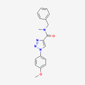 molecular formula C18H18N4O2 B2964263 N-benzyl-1-(4-methoxyphenyl)-N-methyl-1H-1,2,3-triazole-4-carboxamide CAS No. 1261003-40-0