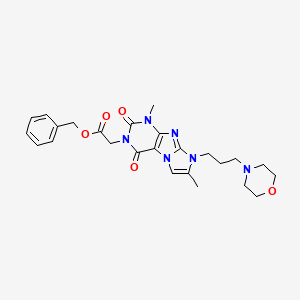 molecular formula C25H30N6O5 B2964272 benzyl 2-(1,7-dimethyl-8-(3-morpholinopropyl)-2,4-dioxo-1H-imidazo[2,1-f]purin-3(2H,4H,8H)-yl)acetate CAS No. 938790-50-2
