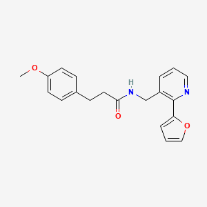 molecular formula C20H20N2O3 B2964273 N-((2-(furan-2-yl)pyridin-3-yl)methyl)-3-(4-methoxyphenyl)propanamide CAS No. 2034268-24-9