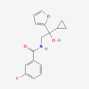 molecular formula C16H16FNO3 B2964274 N-[2-Cyclopropyl-2-(furan-2-yl)-2-hydroxyethyl]-3-fluorobenzamide CAS No. 1396793-61-5