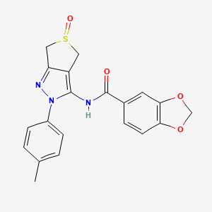 B2964275 N-(5-oxido-2-(p-tolyl)-4,6-dihydro-2H-thieno[3,4-c]pyrazol-3-yl)benzo[d][1,3]dioxole-5-carboxamide CAS No. 958587-39-8
