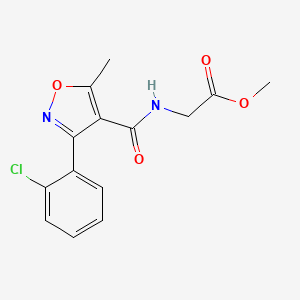 molecular formula C14H13ClN2O4 B2964276 methyl 2-{[3-(2-chlorophenyl)-5-methyl-1,2-oxazol-4-yl]formamido}acetate CAS No. 326902-86-7