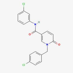 molecular formula C19H14Cl2N2O2 B2964284 N-(3-chlorophenyl)-1-[(4-chlorophenyl)methyl]-6-oxo-1,6-dihydropyridine-3-carboxamide CAS No. 941911-16-6