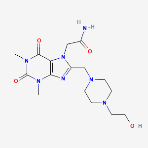 2-(8-((4-(2-hydroxyethyl)piperazin-1-yl)methyl)-1,3-dimethyl-2,6-dioxo-2,3-dihydro-1H-purin-7(6H)-yl)acetamide