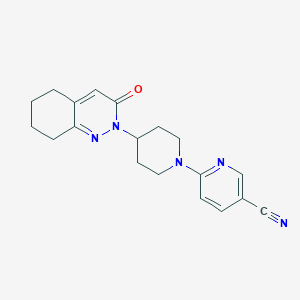 6-[4-(3-Oxo-5,6,7,8-tetrahydrocinnolin-2-yl)piperidin-1-yl]pyridine-3-carbonitrile