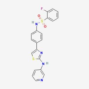 2-fluoro-N-(4-(2-(pyridin-3-ylamino)thiazol-4-yl)phenyl)benzenesulfonamide