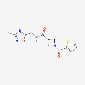 N-((3-methyl-1,2,4-oxadiazol-5-yl)methyl)-1-(thiophene-2-carbonyl)azetidine-3-carboxamide
