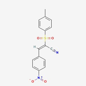 molecular formula C16H12N2O4S B2964309 (2E)-2-(4-methylbenzenesulfonyl)-3-(4-nitrophenyl)prop-2-enenitrile CAS No. 49678-64-0