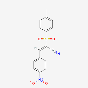 2-((4-Methylphenyl)sulfonyl)-3-(4-nitrophenyl)prop-2-enenitrile