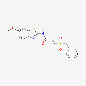 3-(benzylsulfonyl)-N-(6-methoxy-1,3-benzothiazol-2-yl)propanamide