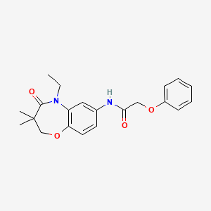 molecular formula C21H24N2O4 B2964316 N-(5-ethyl-3,3-dimethyl-4-oxo-2,3,4,5-tetrahydro-1,5-benzoxazepin-7-yl)-2-phenoxyacetamide CAS No. 921836-97-7