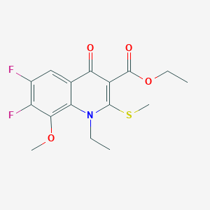 molecular formula C16H17F2NO4S B2964320 Ethyl 1-ethyl-6,7-difluoro-8-methoxy-2-(methylthio)-4-oxo-1,4-dihydroquinoline-3-carboxylate CAS No. 2102409-09-4