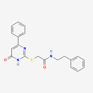 2-[(4-oxo-6-phenyl-1,4-dihydropyrimidin-2-yl)sulfanyl]-N-(2-phenylethyl)acetamide