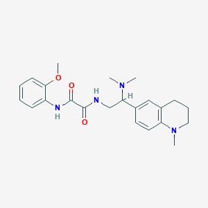 molecular formula C23H30N4O3 B2964336 N-[2-(dimethylamino)-2-(1-methyl-1,2,3,4-tetrahydroquinolin-6-yl)ethyl]-N'-(2-methoxyphenyl)ethanediamide CAS No. 922012-23-5