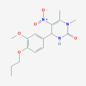4-(3-methoxy-4-propoxyphenyl)-1,6-dimethyl-5-nitro-3,4-dihydropyrimidin-2(1H)-one