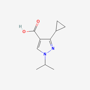 molecular formula C10H14N2O2 B2964343 3-Cyclopropyl-1-(propan-2-yl)-1H-pyrazole-4-carboxylic acid CAS No. 1550812-61-7
