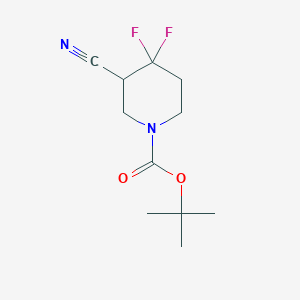molecular formula C11H16F2N2O2 B2964354 Tert-butyl 3-cyano-4,4-difluoropiperidine-1-carboxylate CAS No. 1782516-27-1