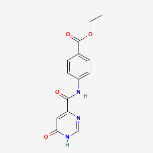 molecular formula C14H13N3O4 B2964445 ethyl 4-(6-hydroxypyrimidine-4-amido)benzoate CAS No. 2034280-88-9