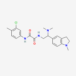 molecular formula C22H27ClN4O2 B2964456 N1-(3-chloro-4-methylphenyl)-N2-(2-(dimethylamino)-2-(1-methylindolin-5-yl)ethyl)oxalamide CAS No. 922116-94-7