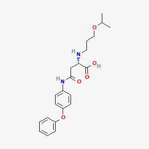 molecular formula C22H28N2O5 B2964467 L-Asparagine, N2-[3-(1-methylethoxy)propyl]-N-(4-phenoxyphenyl)- CAS No. 1048008-26-9