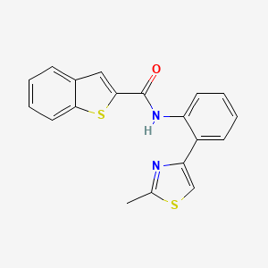 molecular formula C19H14N2OS2 B2964476 N-[2-(2-methyl-1,3-thiazol-4-yl)phenyl]-1-benzothiophene-2-carboxamide CAS No. 1798546-23-2