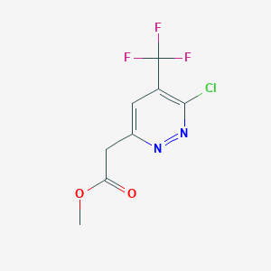 molecular formula C8H6ClF3N2O2 B2964491 Methyl 2-[6-chloro-5-(trifluoromethyl)pyridazin-3-yl]acetate CAS No. 2411256-69-2