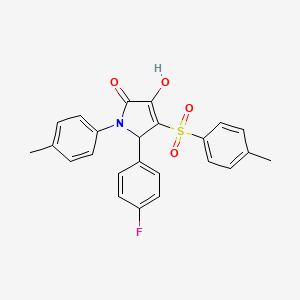 molecular formula C24H20FNO4S B2964517 5-(4-fluorophenyl)-3-hydroxy-4-(4-methylbenzenesulfonyl)-1-(4-methylphenyl)-2,5-dihydro-1H-pyrrol-2-one CAS No. 1021265-17-7