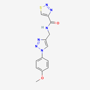 molecular formula C13H12N6O2S B2964528 N-{[1-(4-methoxyphenyl)-1H-1,2,3-triazol-4-yl]methyl}-1,2,3-thiadiazole-4-carboxamide CAS No. 2380056-87-9