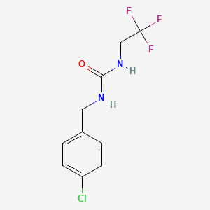 molecular formula C10H10ClF3N2O B2964529 1-[(4-Chlorophenyl)methyl]-3-(2,2,2-trifluoroethyl)urea CAS No. 720677-97-4