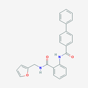 molecular formula C25H20N2O3 B296453 N-(2-{[(2-furylmethyl)amino]carbonyl}phenyl)[1,1'-biphenyl]-4-carboxamide 