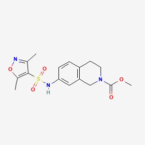 molecular formula C16H19N3O5S B2964530 methyl 7-(3,5-dimethylisoxazole-4-sulfonamido)-3,4-dihydroisoquinoline-2(1H)-carboxylate CAS No. 1448135-15-6