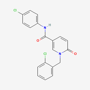 molecular formula C19H14Cl2N2O2 B2964542 N-(4-chlorophenyl)-1-[(2-chlorophenyl)methyl]-6-oxo-1,6-dihydropyridine-3-carboxamide CAS No. 941398-28-3