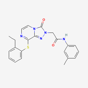 molecular formula C22H21N5O2S B2964543 2-{8-[(2-ethylphenyl)sulfanyl]-3-oxo-2H,3H-[1,2,4]triazolo[4,3-a]pyrazin-2-yl}-N-(3-methylphenyl)acetamide CAS No. 1251618-21-9