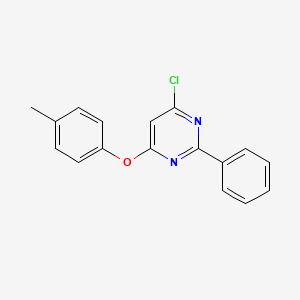 molecular formula C17H13ClN2O B2964545 4-Chloro-6-(4-methylphenoxy)-2-phenylpyrimidine CAS No. 343373-73-9
