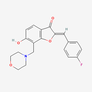 B2964560 (2Z)-2-[(4-fluorophenyl)methylidene]-6-hydroxy-7-(morpholin-4-ylmethyl)-1-benzofuran-3-one CAS No. 869078-09-1