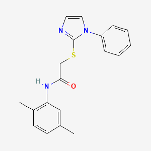 molecular formula C19H19N3OS B2964575 N-(2,5-dimethylphenyl)-2-[(1-phenyl-1H-imidazol-2-yl)sulfanyl]acetamide CAS No. 688335-31-1