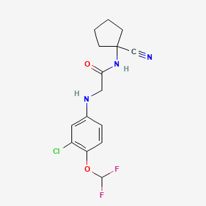 2-{[3-chloro-4-(difluoromethoxy)phenyl]amino}-N-(1-cyanocyclopentyl)acetamide