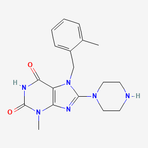 3-methyl-7-(2-methylbenzyl)-8-(piperazin-1-yl)-1H-purine-2,6(3H,7H)-dione