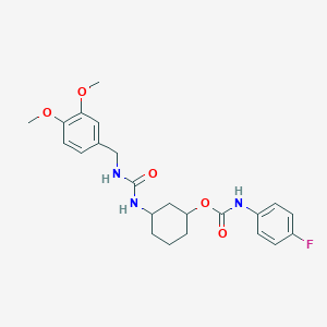 3-(3-(3,4-Dimethoxybenzyl)ureido)cyclohexyl (4-fluorophenyl)carbamate