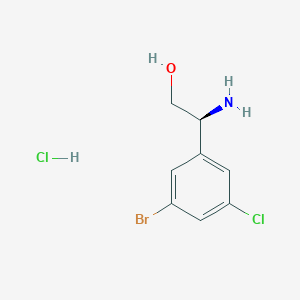 molecular formula C8H10BrCl2NO B2964635 (S)-2-Amino-2-(3-bromo-5-chlorophenyl)ethan-1-ol hydrochloride CAS No. 2378489-93-9