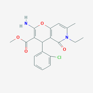molecular formula C19H19ClN2O4 B2964653 methyl 2-amino-4-(2-chlorophenyl)-6-ethyl-7-methyl-5-oxo-4H,5H,6H-pyrano[3,2-c]pyridine-3-carboxylate CAS No. 825661-94-7