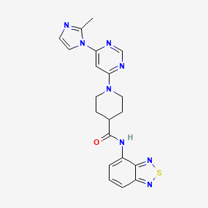 molecular formula C20H20N8OS B2964694 N-(2,1,3-benzothiadiazol-4-yl)-1-[6-(2-methyl-1H-imidazol-1-yl)pyrimidin-4-yl]piperidine-4-carboxamide CAS No. 1351658-66-6