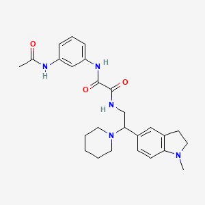 N1-(3-acetamidophenyl)-N2-(2-(1-methylindolin-5-yl)-2-(piperidin-1-yl)ethyl)oxalamide