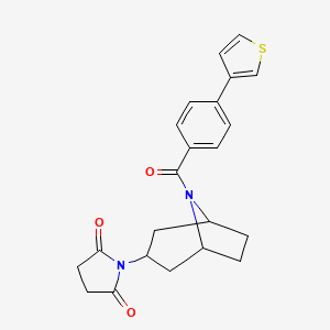 1-((1R,5S)-8-(4-(thiophen-3-yl)benzoyl)-8-azabicyclo[3.2.1]octan-3-yl)pyrrolidine-2,5-dione